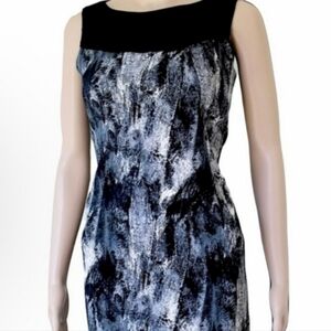 2/4 AB Studio Abstract Print Sleeveless Wrinkle-Free Knee-Length Dress